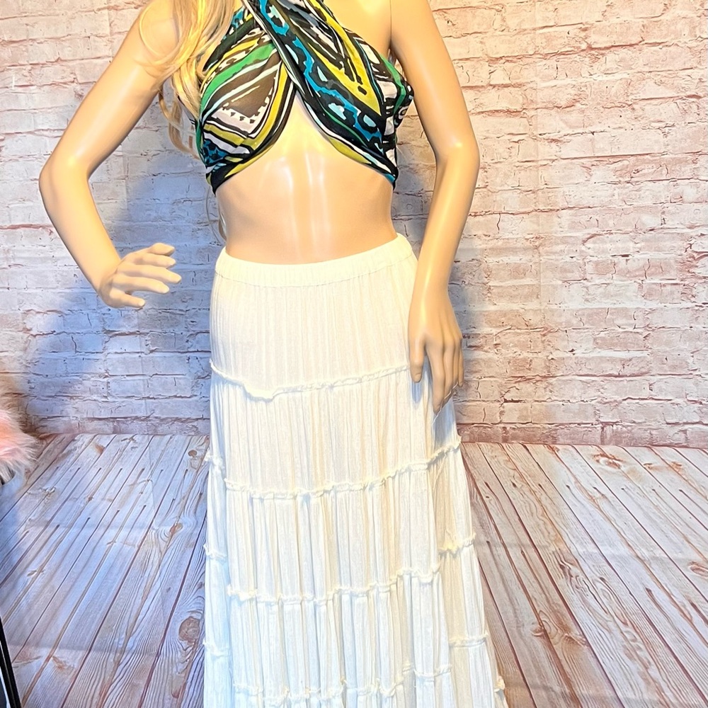 Ralph Lauren Denim & Supply boho tiered prairie maxi skirt size S